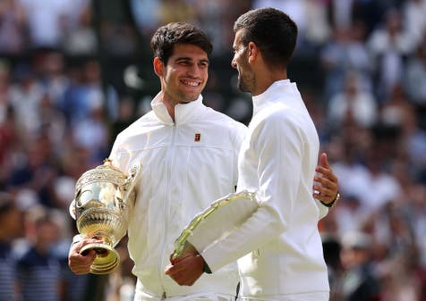 <p>Carlos Alcaraz is eyeing a third consecutive men’s singles crown at SW19  </p>