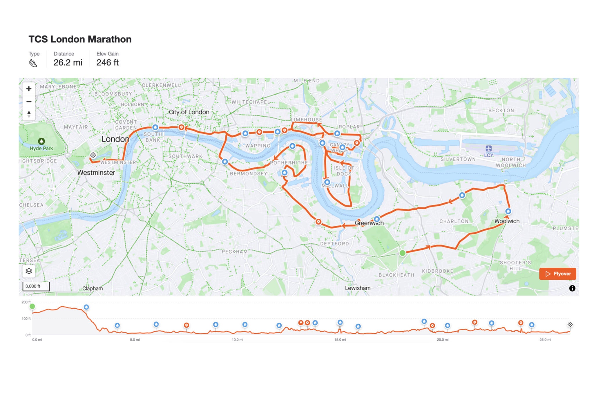 The start line for the race is in Blackheath at the top of Greenwich Park