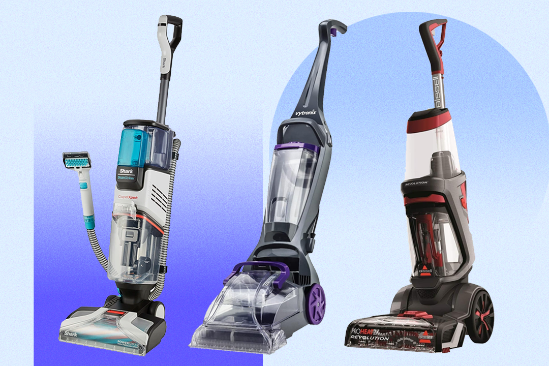 The cleaners work by drawing out the dirt with powerful suction, a rotating brush and warm water mixed with cleaning fluid