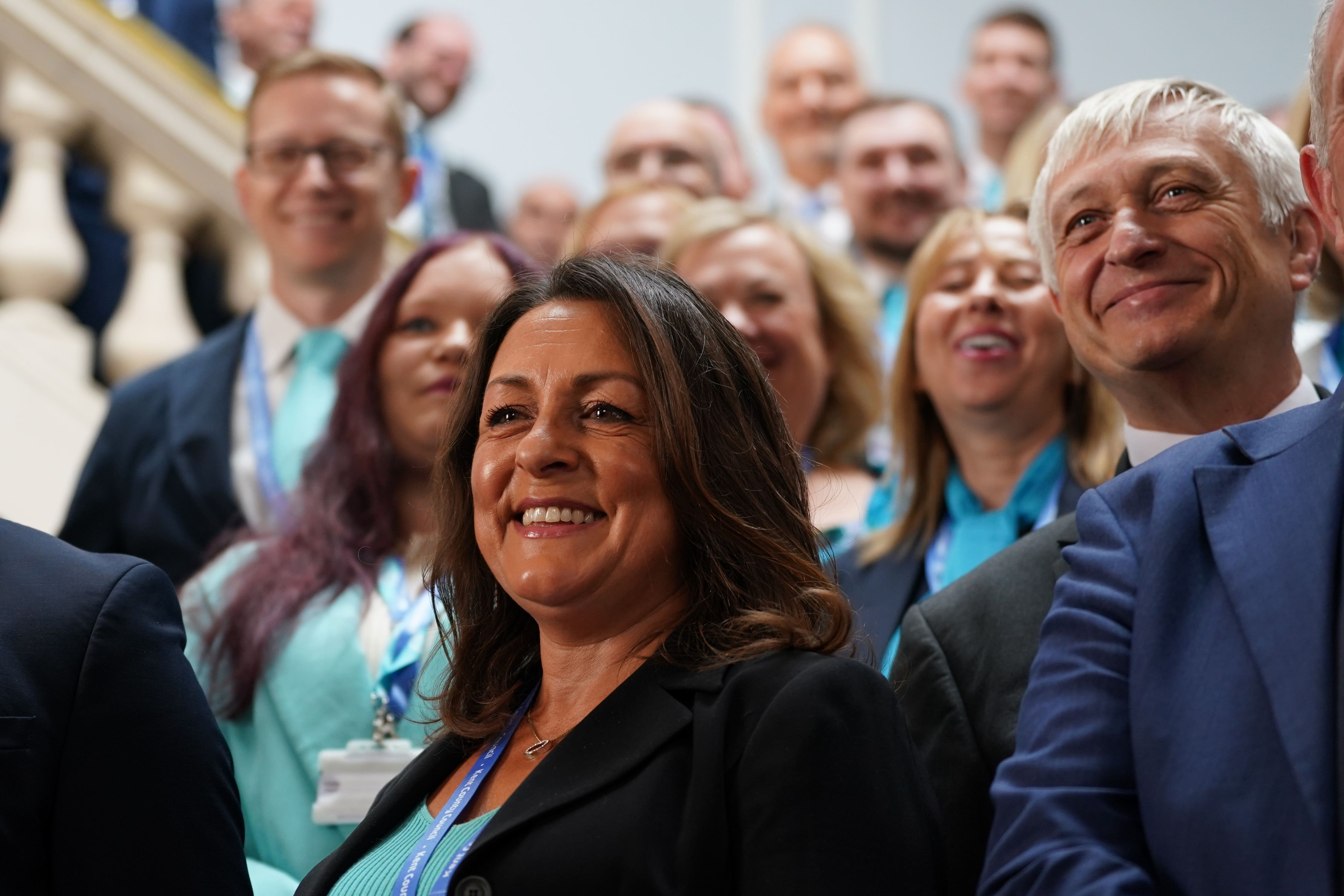 Linden Kemkaran with fellow Reform councillors (Gareth Fuller/PA)
