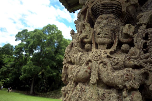 <p>Monument seen at UN World Heritage Copan Ruins</p>